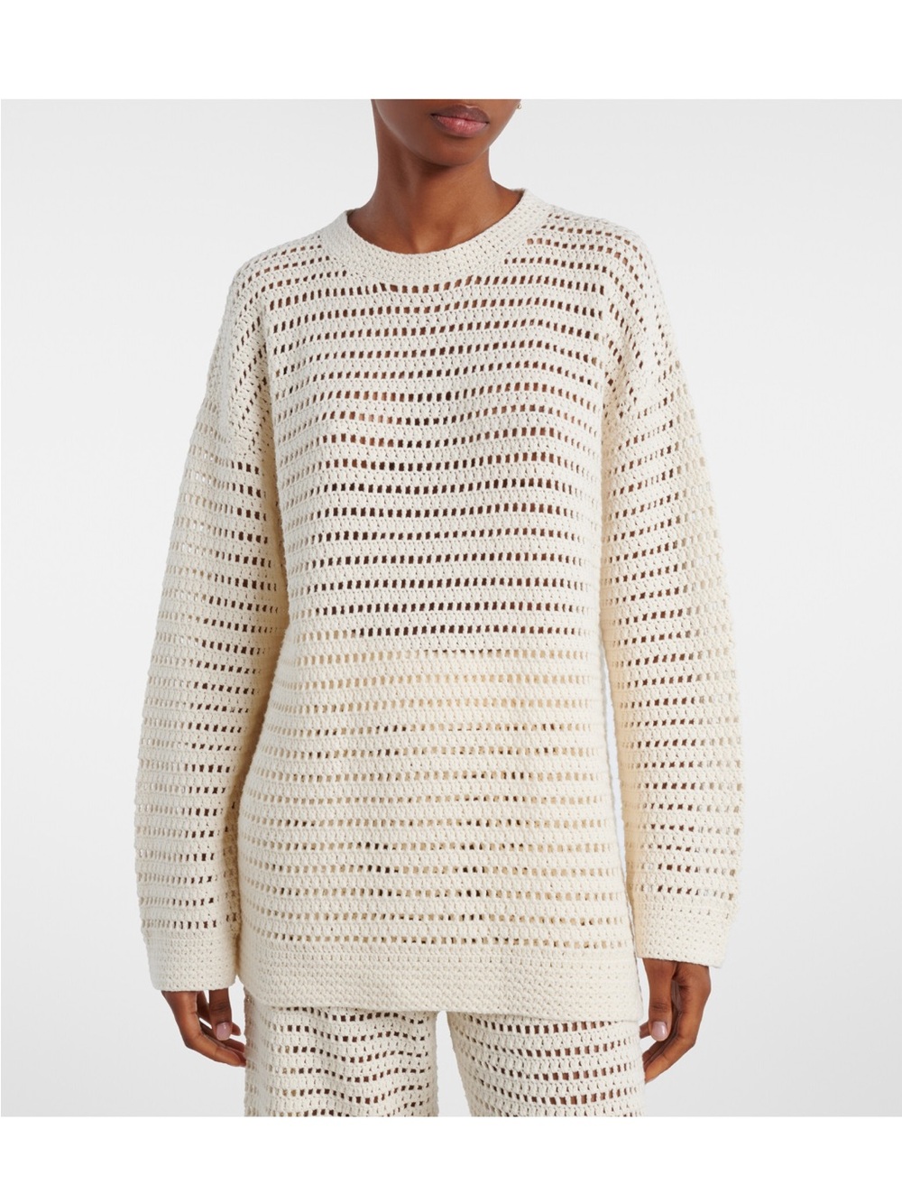 NWT - LESET Lucy crochet cotton sweater - cream size M/L